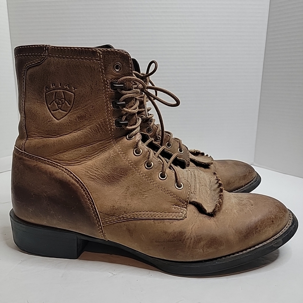 ARIAT Heritage ATS 32525 Brown Leather Lace Up Work Boots 10.5 D Soft Toe